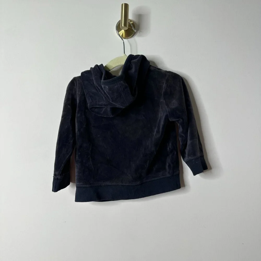 Old Navy Black Velvet Full Zip Jacket 18-24M